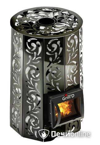 Дровяная печь-каменка GrillD Violet short Жадеит 80 в Туле