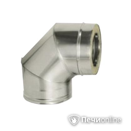 Дымоход Дымок Колено 90° с изоляцией 0,8 мм. OТFR90  120/200 в Туле