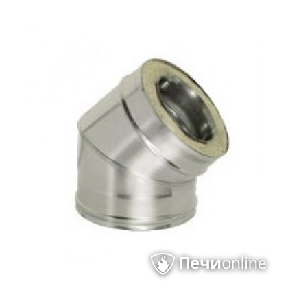 Дымоход Дымок Колено 45° с изоляцией 0.5 мм. OТFR45 150/230 в Туле