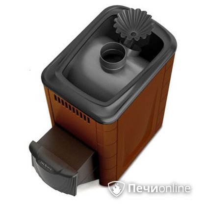 Дровяная банная печь TMF Ангара 2012 Carbon с закрытой каменкой дверь антрацит терракота в Туле