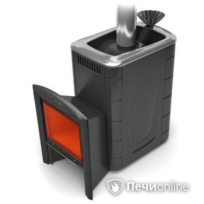 Дровяная банная печь TMF Гейзер 2014 Carbon Витра антрацит в Туле
